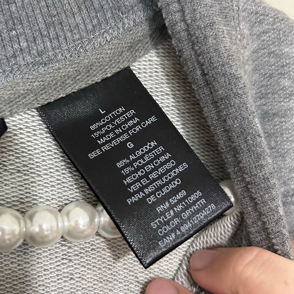 Norma Kamali Long Sleeve Heather Gray Sweatshirt Dress SIZE LARGE - Picture 5 of 6